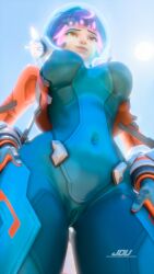 bodysuit breasts cameltoe horny_female jdv juno_(overwatch) seductive_look