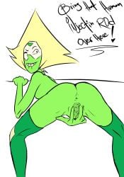 alien_girl anus bending_over clitoris female gem_(species) inviting looking_at_viewer peridot_(steven_universe) presenting pussy seductive spread_pussy steven_universe wink