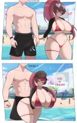 big_ass big_breasts big_thighs bikini houshou_marine teasing