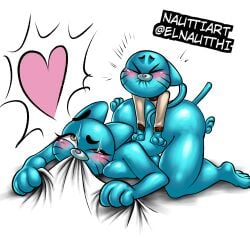 big_ass cartoon_network furry gumball_watterson incest incest_(lore) milf mother_and_son nauttiart nicole_watterson pillow_shading the_amazing_world_of_gumball