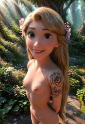 ai_generated blonde_hair cute_face disney disney_princess green_eyes long_hair rapunzel_(tangled) skinny_girl small_breasts tangled thin_waist