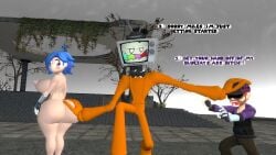 angry_expression big_ass_(female) big_ass_cheeks big_booty big_butt_(female) bubble_butt bubble_butt_(female) bullying butt_cheeks deekystjohn frustrated frustration kaibernation looking_back miles_broflovski_(deekystjohn) mr._puzzles naked_female smg4 tari_(smg4) teasing touching_ass