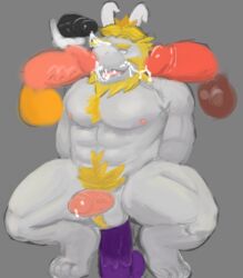 2017 anthro asgore_dreemurr balls bara blonde_hair body_hair boss_monster bukkake caprine chest_hair cocoronut crown cum cum_on_face dildo dildo_sitting facial_hair gangbang goat group group_sex hair horn hypnosis male male_only mammal mind_control nude penetration penis precum pubes sex sex_toy submissive_male undertale vein veiny_penis video_games yaoi