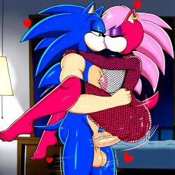 ai_generated ass blue_body breasts couple female incest magenta_fur male male/female pink_hair sonia_the_hedgehog sonic_(series) sonic_the_hedgehog sonic_the_hedgehog_(series) sonic_underground straight veiny_penis