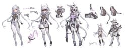1girl absurdres anal baton_(weapon) bodysuit deep_anal deep_penetration dildo_under_leotard double_penetration female goggles hidden_vibrator highres intestinal_dildo multiple_views pistol revolver stmast stmaster stomach_bulge tail_in_ass tail_insertion twintails white_hair