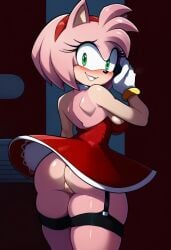 ai_generated amy_rose back_view civitai embarrassed female hand_on_cheek jpeg landidzu_(style) sega sonic_(series) tagme tutu