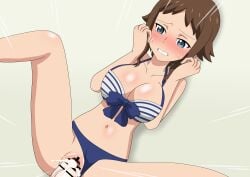 bar_censor bikini blush brown_hair censored cum cum_in_pussy cum_in_pussy cum_inside funaki_satomi gundam gundam_build_fighters gundam_build_fighters_try large_breasts penis pussy sex spread_legs toro_s_w vaginal_penetration