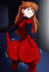 ai_generated alternate_body_type artist_request ass ass_focus asuka_langley_sohryu big_ass blue_eyes bodysuit bottom_heavy dumptruck_ass female female_focus gloves grabbing_own_ass hands_on_ass huge_ass indoors large_ass looking_at_viewer looking_back medium_breasts neon_genesis_evangelion plump_ass round_ass skin_tight skin_tight_suit skinsuit small_breasts smile solo solo_female solo_focus tease teasing teasing_viewer teasing_with_butt thick_thighs tight_clothes tight_clothing twintails yamathegod_(style)