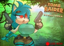 auntymoira big_breasts big_thighs gun purity_the_hedgehog tomb_raider