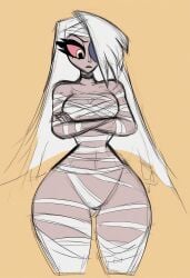 ai_generated female hazbin_hotel maplecat mummy mummy_costume vaggie_(hazbin_hotel)