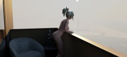 1girls 3d 3d_(artwork) 3d_model 3d_render balcony big_breasts big_butt exhibitionism female female_only kinves looking_back mercy mercy_(overwatch) naked naked_female nude nude_female overwatch sunset