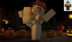 1girls 3d :3 areolae big_ass big_breasts blush bow breasts fluffy halloween_costume holding_leg leg_up legs_held_open legs_up night ninjashyper2 nipples outdoors public public_nudity pumpkin_patch pussy reference_image roblox roblox_avatar robloxian self_upload stretching tagme waving white_skin