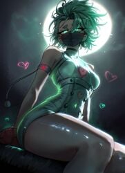 1girls bottom_heavy female_focus female_only green_eyes green_hair hehevich light-skinned_female light_skin one-punch_man short_hair tatsumaki