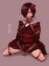 1boy akeome androgynous bondage crossdressing erection erection_under_clothes gag highres kazuma_ikezawa male new_year summer_wars trap tsukuru_(seki_sabato)