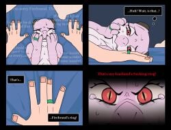 absurd_res angry anthro arm_scar bald bed bellissima black_claws black_horn bodily_fluids claws comic concubine crying cut_horn digit_ring dragon duo female furniture hand_on_face hi_res horn human human_on_anthro infidelity inner_monologue interspecies jewelry kobold last_love male male/female mammal multiple_scenes mythological_creature mythological_scalie mythology pillow pink_body pink_eyes pink_scales ponporio questionable_consent regret ring scales scalie scar scared scared_expression sex stolen_clothing tears thinking unwanted_sex wedding_ring wife