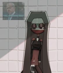 4k artgirlz big_dildo black_dildo bored_expression bored_sex_toy circle_head clothed_upper_body countryhumans dildo_in_pussy expressions female high_resolution highres humanoid ibispaint_(artwork) ibispaintx iran_(countryhumans) meme meme_in_the_background middle_eastern nun nun_outfit penetrable_sex_toy sex_toy socks standing_sex tel_aviv_impressed tiktok twitter