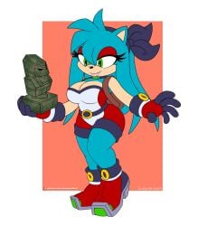 auntymoira becky_the_hedgehog big_breasts big_thighs oc omegasunburst purity_the_hedgehog shorts sonic_(series)