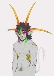 alien cirava_hermod grey_skin happy_trail hiveswap homestuck homestuck_troll horn horns long_ears male_only nude sharp_ears sharp_teeth solo troll unusual_eyes unusual_skin unusual_skin_color viktor