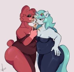 anthro anthro_on_anthro anthro_only bear bobby_bearhug crafty_corn craftycorn critters_(poppy_playtime) cyan_hair cyan_tail female_only furry_only mythology no_humans pink_belly poppy_playtime poppy_playtime_(chapter_3) red_body red_fur red_skin samirachuni sex smiling_critters tagme unicorn unicorn_horn white_body white_fur white_skin