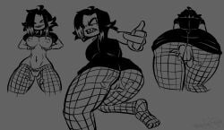 2d breasts emo_nene feet fishnet_legwear fishnets friday_night_funkin goth gromfrom multiple_images multiple_poses multiple_views nene_(newgrounds) newgrounds pico's_school tagme torn_clothes torn_clothing torn_legwear