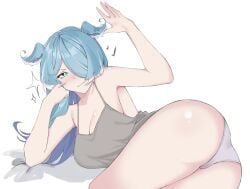 1female ass ass_focus blue_hair bluecarrot clothed elira_pendora looking_at_viewer nijisanji nijisanji_en panties virtual_youtuber