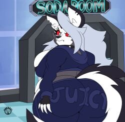 bbw big_ass big_breasts breasts bubble_butt cleavage female furry huge_ass huge_breasts loona_(helluva_boss) mad_n_evil overweight tagme thick_thighs wide_hips