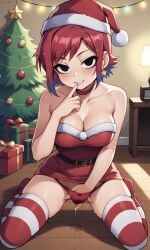 accurate_art_style ai_generated alraune ass bigmic145 breasts christmas christmas_hat christmas_outfit dress female female_only fingering fur_trim masturbation netflix panties pantyshot ramona_flowers red_hair scott_pilgrim scott_pilgrim_takes_off sexually_suggestive stockings thighhighs wet_pussy