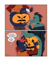 2girls anthro ass bea_santello big_ass bodypaint bubble_butt dat_ass dialogue fat_ass female female_only furry halloween huge_ass ineptoutcast large_ass mae_borowski night_in_the_woods pants pants_down png pumpkin_butt text thick_ass thick_thighs wide_hips