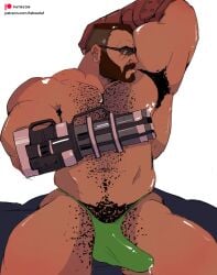 barret_wallace black_male fabssdaf final_fantasy final_fantasy_vii final_fantasy_vii_remake male male_only solo_male thong underwear