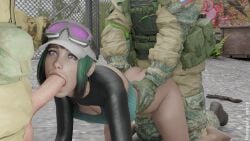 1girls 3d anal anal_insertion anal_sex blender blowjob blowjob_face blue_eyes bra clothed_male clothed_sex colored colored_hair double_penetration dyed-hair dyed_hair ela_(rainbow_six) ela_bosak faceless faceless_character faceless_male frankiely_spicy fucked fucked_from_behind fucked_senseless fucked_silly fuze_(rainbow_six) glaz_(rainbow_six) green_hair grope groping groping_from_behind hand_on_head holding_head male male/female male_penetrating male_penetrating_female military military_uniform multiple_boys muscular_male outdoor outdoor_nudity outdoors outercourse outside_sex pale-skinned_female pale-skinned_male pale_skin penile penile_penetration penis penis_in_ass penis_in_mouth penis_out rainbow_six rainbow_six_siege russian shirt shirt_lift shirt_up size_difference soldier spitroast sports_bra sports_uniform sportswear sucking sucking_penis uniform uniform_sex used_like_a_toy waist waist_grab