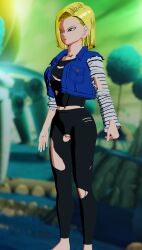 3d android_18 blender blonde_female blonde_hair dragon_ball dragon_ball_super sparking!_zero