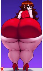 1female 1girl 1girls ai_generated ass_focus big_ass big_butt big_thighs brown_hair dat_ass deviantart dumptruck_ass fat_ass fat_butt fat_thighs female female_only friday_night_funkin girlfriend_(friday_night_funkin) heels huge_ass huge_butt huge_thighs looking_at_viewer looking_back red_body red_dress solo someperson69 standing thick thick_ass thick_legs thick_thighs thighs