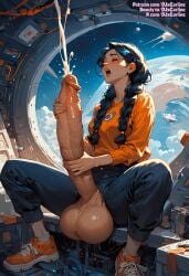 ai_generated big_breasts big_cock big_penis cum dickgirl djxcarline futanari huge_cock space spaceship trap