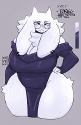 2020s 2025 2d 2d_(artwork) 4_fingers anthro anthro_only ass big_ass big_breasts big_butt big_thighs breasts child_bearing_hips cleavage clothed clothing curvy dress fur furry furry_only glasses goat goat_girl goat_horns hand_on_hip hi_res highres hips huge_breasts large_thighs leotard mammal thick_thighs thighs toriel toriel_(dogzeela) undertale undertale_(series) voluptuous white_fur wide_hips xyrmidnight