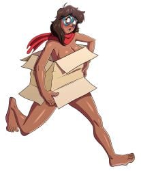 1girls barefoot box breasts dragonfetus embarrassed embarrassed_nude_female enf female gp_spices kamala_khan marvel ms._marvel nude tagme