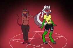 blind_peacock_draws blind_peacock_draws_(artist) bullet_hole demon demon_feet demon_horns demon_humanoid demon_tail demon_toes ecuador ecuadorian felicia_(blindpeacockdraws) female_only fully_clothed furry furry_female furry_tail hazbin_hotel hazbin_hotel_oc heart heart-shaped_scar heart_symbol heart_tattoo hellhound hellhound_(character) helluva_boss helluva_boss_oc hooves magic magic_user magical_girl mohawk_(hairstyle) original original_art original_artwork original_character original_characters oro_(blindpeacockdraws) pentagram ponytail ponytail_female ponytail_mohawk red_eyes scar silver_hair sinner_demon spanish stripper stripper_clothes yellow_eyes