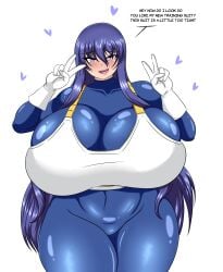 action_taimanin akiyama_rinko blue_hair breasts breasts codeyumi huge_breasts plump saiyan_armor suit taimanin_(series) taimanin_yukikaze thick_thighs thighs