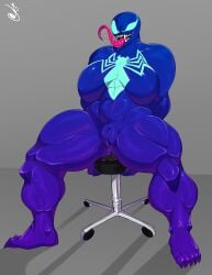 1girls big_breasts dustyjcircus marvel marvel_comics muscular muscular_female muscular_thighs sharp_teeth she-venom spider-man_(series)