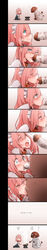 absurdres blue_eyes blush chibi collar comic deepthroat dress fellatio female highres irrumatio long_image maid maid_headdress monster mushroom oral original pink_hair sexually_suggestive smile takagi_(tansuke) tall_image tansuke tears