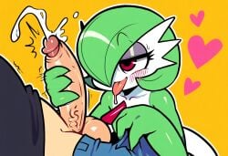 1boy 1boy1girl 1girls ai_generated assertive_female big_breasts blush cum ejaculation furry gardevoir generation_3_pokemon heart human_on_anthro imminent_sex large_breasts mullon novelai pokemon pokemon_(species) smile straight straight top_heavy