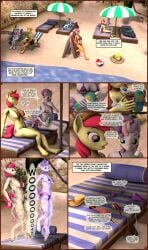 3d_(artwork) absurd_res aged_up apple_bloom_(mlp) applejack_(mlp) ball beach beach_ball bikini breasts clothing comic digital_media_(artwork) female friendship_is_magic group hasbro hi_res hooves inflatable my_little_pony nude rainbow_dash_(mlp) rarity_(mlp) scootaloo_(mlp) shrinking size_transformation source_filmmaker_(artwork) speech_bubble stuffguy123 sweetie_belle_(mlp) swimwear transformation two-piece_swimsuit umbrella unguligrade