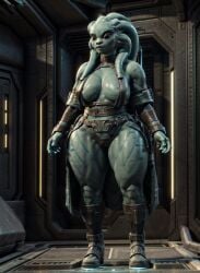 ai_generated alien alien_girl alien_humanoid aquatic barely_clothed barely_covered belt big_breasts big_eyes big_thighs black_eyes black_sclera blue_body blue_skin boots bottom_heavy bottom_heavy_female breasts brown_boots brown_clothing cleavage disney female female_focus female_humanoid female_only full_body futuristic hips humanoid indoors inside leather leather_clothing magnumdawn markings nautolan no_irises oc original_character science_fiction skimpy skimpy_clothes skimpy_outfit solo solo_female solo_focus standing star_wars star_wars:_the_old_republic teal_body teal_skin tentacle tentacle_hair thick_thighs thighs thunder_thighs wide_hips wide_thighs