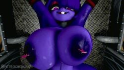 1girls 3d 3d_animation animated anthro areolae big_breasts bonfie bonnie_(fnaf) breasts busty female female_only five_nights_at_freddy's fredina's_nightclub huge_breasts lagomorph large_breasts looking_at_viewer looking_down massive_breasts nipple_piercing nipples no_sound petrochenko007 piercing rabbit solo swinging_breasts video