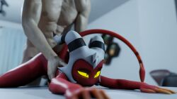 3d_(artwork) anal ass_up blender demon hands_on_back helluva_boss holding_partner human humanoid icedev_(modeler) imp male/male male_only on_table size_difference strikefrommidnight valorlynz_(modeler)