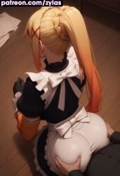 ai_generated ass_grab darkness_(konosuba) huge_ass huge_breasts kono_subarashii_sekai_ni_shukufuku_wo! konosuba maid ryuuziken01