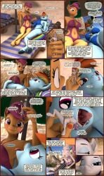 3d absurd_res aged_up anthro anthro_pred beach bikini breasts clothing comic dangling digital_media_(artwork) english_text feeding female female_pred friendship_is_magic genitals group hasbro hi_res hooves male my_little_pony nude pussy rainbow_dash_(mlp) rarity_(mlp) scootaloo_(mlp) size_difference source_filmmaker_(artwork) speech_bubble stuffguy123 sweetie_belle_(mlp) swimwear text tongue tongue_out two-piece_swimsuit unguligrade unwilling_prey uvula vore