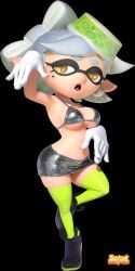1girls accurate_art_style anthro big_breasts bikini_top female glitter_bikini glitter_skirt gloves hi_res huge_breasts marie_(splatoon) navel official_style plump projectwetroid skirt solo splatoon splatoon_(series) thick_thighs thighhighs white_gloves wide_hips