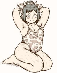 1girls animal_print chubby chubby_female clothed cow_ears cow_print cowbell cowprint cute fat female inko_midoriya milf mommy mother my_hero_academia older_female one_girl solo solo_female solo_focus swimsuit thick_thighs