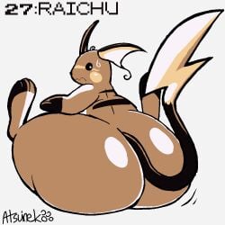 atsuinekowo big_ass bottom_heavy bubble_butt huge_ass pokemon pokemon_(species) raichu tagme thick_thighs wide_hips