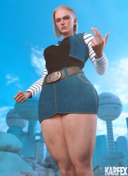 1girls 3d cammy_white clothed clothing cosplay female female_only fully_clothed huge_thighs karfex pinup skirt solo street_fighter thick_legs thigh_highs thighs